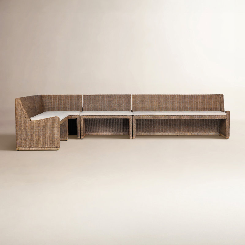 Senna L-Shape Dining Banquette, 32.5" H x 144.75" W x 83.25" D, Left Hand Facing