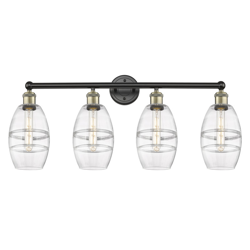 Dundrod 4 - Light Dimmable Vanity Light, Black Antique Brass, Clear