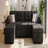 Xylo 107" Contemporary U-Shaped Sectional Sofa Bed With Teddy-Fabric Upholstery And Dual Chaise Storage-122062176