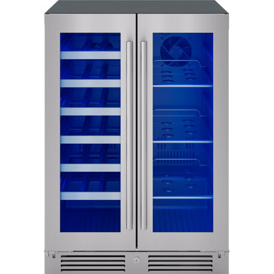 Zephyr Presrv 24" 21-Bottle and 64-Can Dual Zone Wine and Beverage Cooler