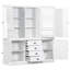 Armoire de cuisine de rangement autoportante en bois avec tablettes et porte, blanc