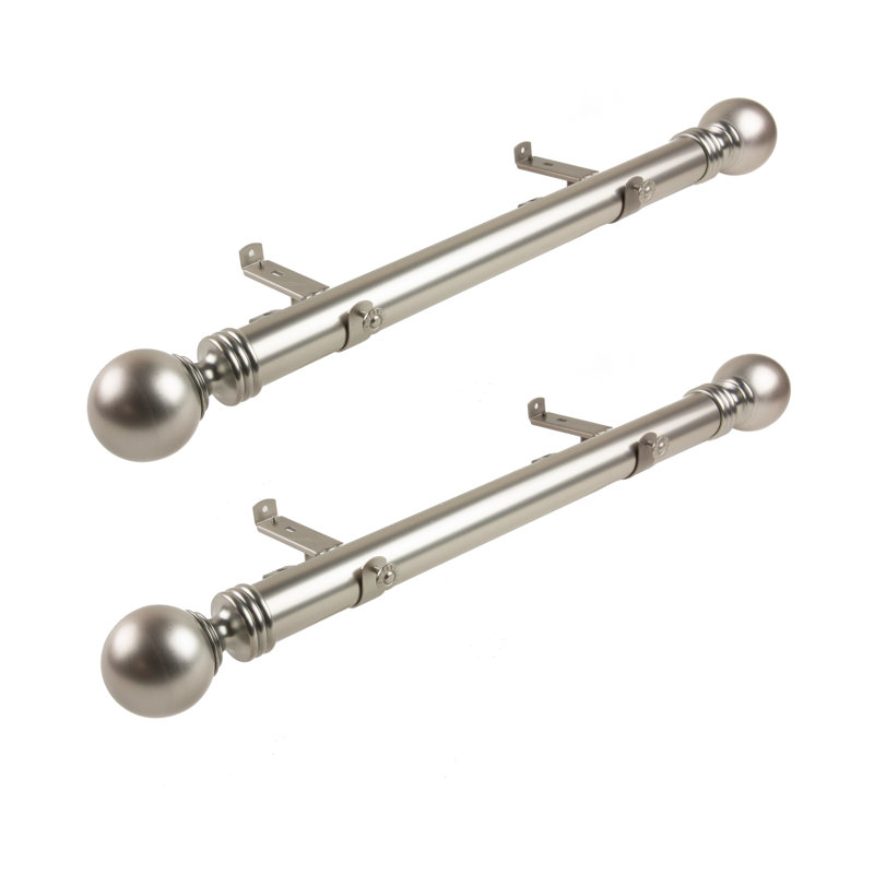 Tringle à rideaux double SantaMarina, H 1,5 po x l 24 po x P 1,5 po, Nickel satiné