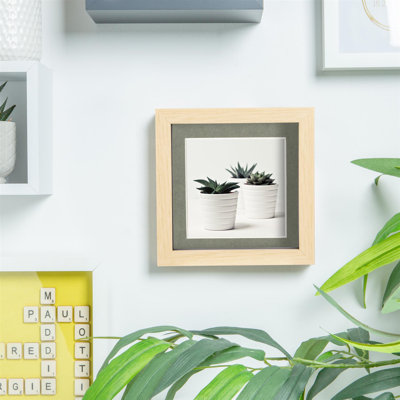 Nicola Spring - 6" x 6" 3D Box Photo Frames - 4" x 4" Mount