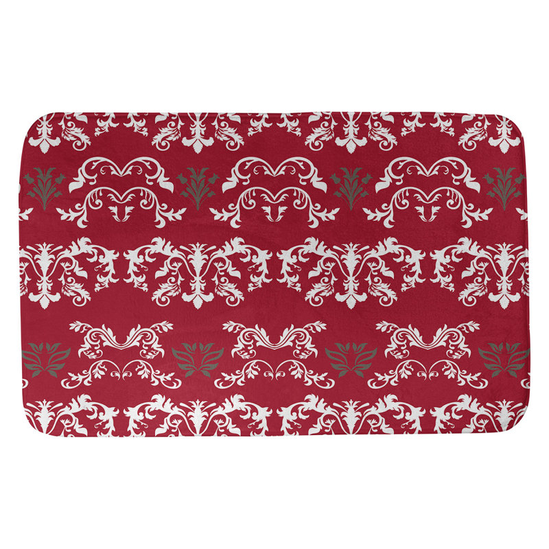 Tapis pour salle de bain Tampa Bay Football Baroque, l 17 po x L 24 po, Blanc / rouge / étain