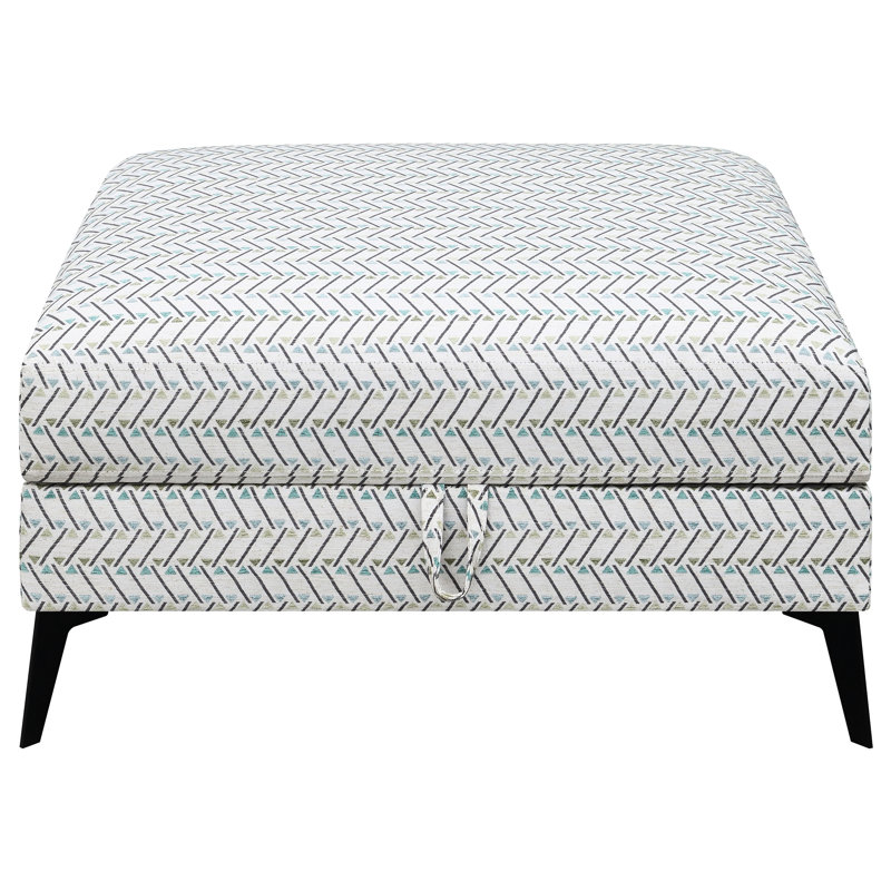 Rangement rembourré en gris et noir, pieds en métal profilés, compartiment caché, bordure moderne pour l'intérieur industriel noir, avec accents audacieux, utilisation du compartiment