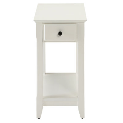 Transitional White Accent Table With Shelf - Blending Seamlessly Into Interior Designs Storage Styles