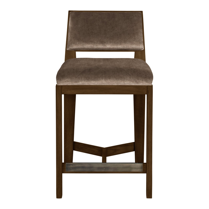 Scoville By Thom Filicia Upholstered Counter Stool with Solid Wood Frame, La Havane, Terre Nadia