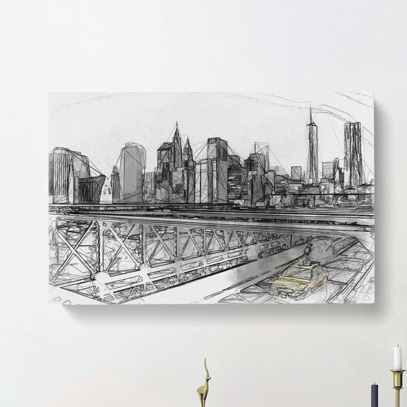 A Yellow Taxi Cab In New York In Abstract - Wrapped Canvas, 35cm H x 50cm W x 3cm D