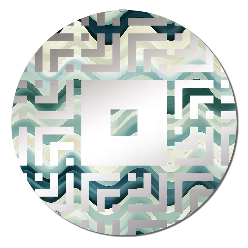 Green Green Serene Seashore Chevron - Miroir mural carré, 23,6 po x 23,6 po