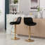Ensemble de 2 tabourets de bar réglables en hauteur à hauteur réglable avec repose-pieds et base dorée, ensemble de 2