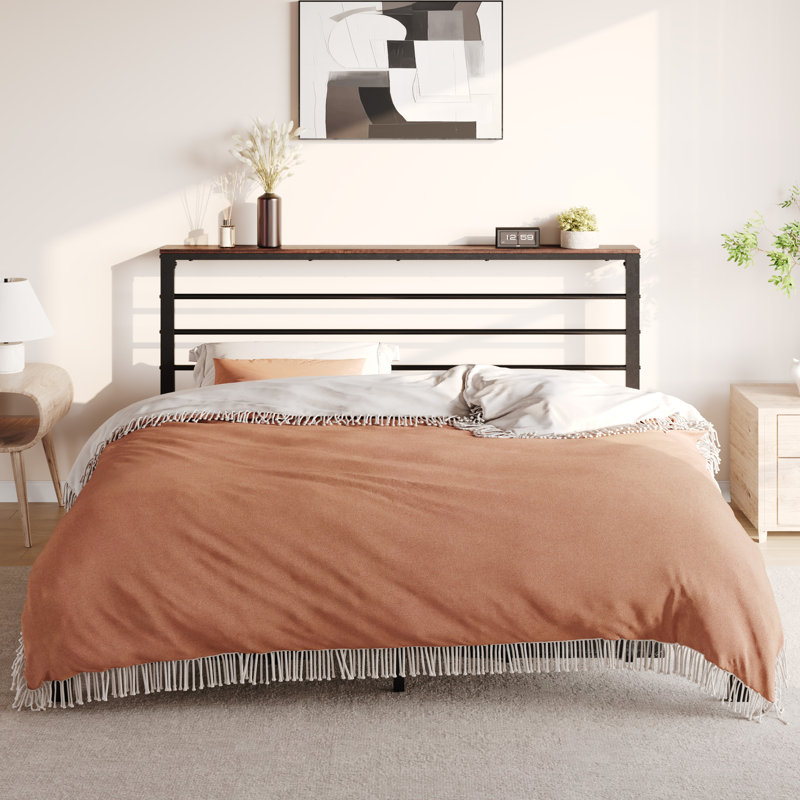 Lit plateforme avec rangement Azaruddin, Grand, Bois de santal