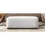 Rectangle en blanc, utilisant du bois et du tissu, 48,27 pouces de long, 19,01 de large, 18,23 de haut, 34,16 livres, apparence élégante, expérience confortable, structure durable, couleur blanche à usages multiples avec
