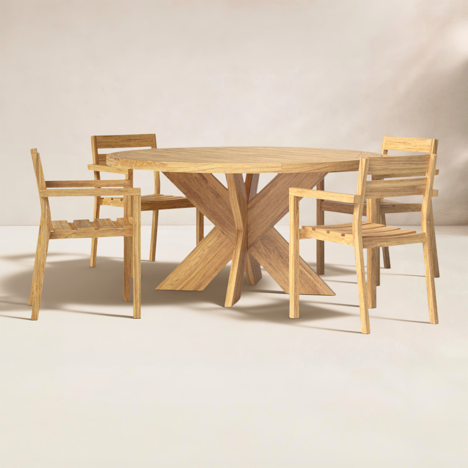 Beardall 51" Teak Patio Dining Set