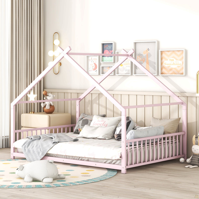 Lit double en métal, Lit double, Rose