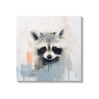 «Modern Raccoon Portrait on Canvas» par Irena Orlov, reproduction