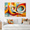 Ensemble de salon orange, fauve abstrait Brillant II