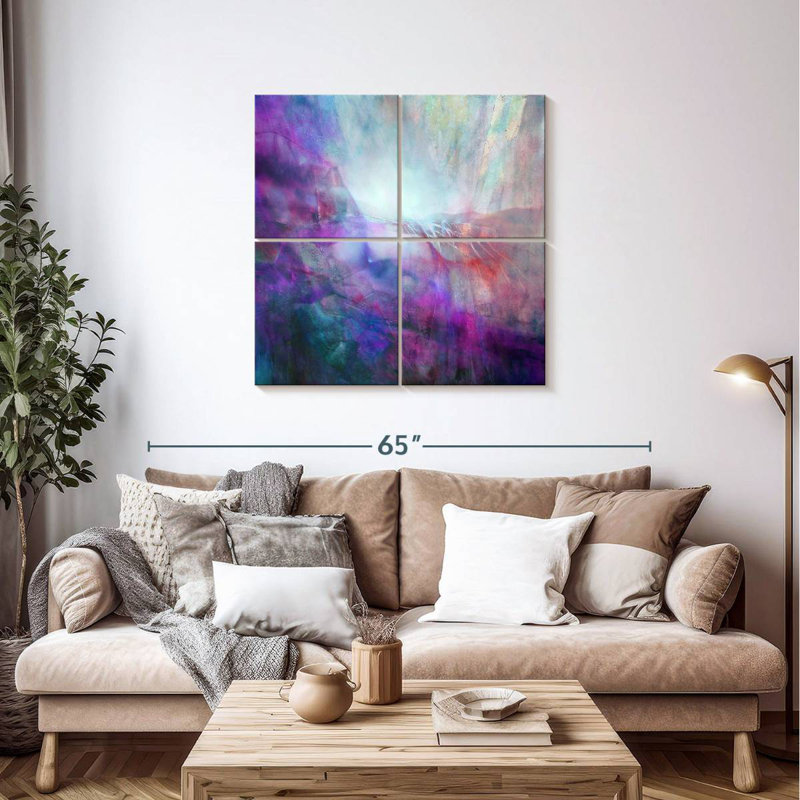 Drifting - Composition en mauve et turquoise
