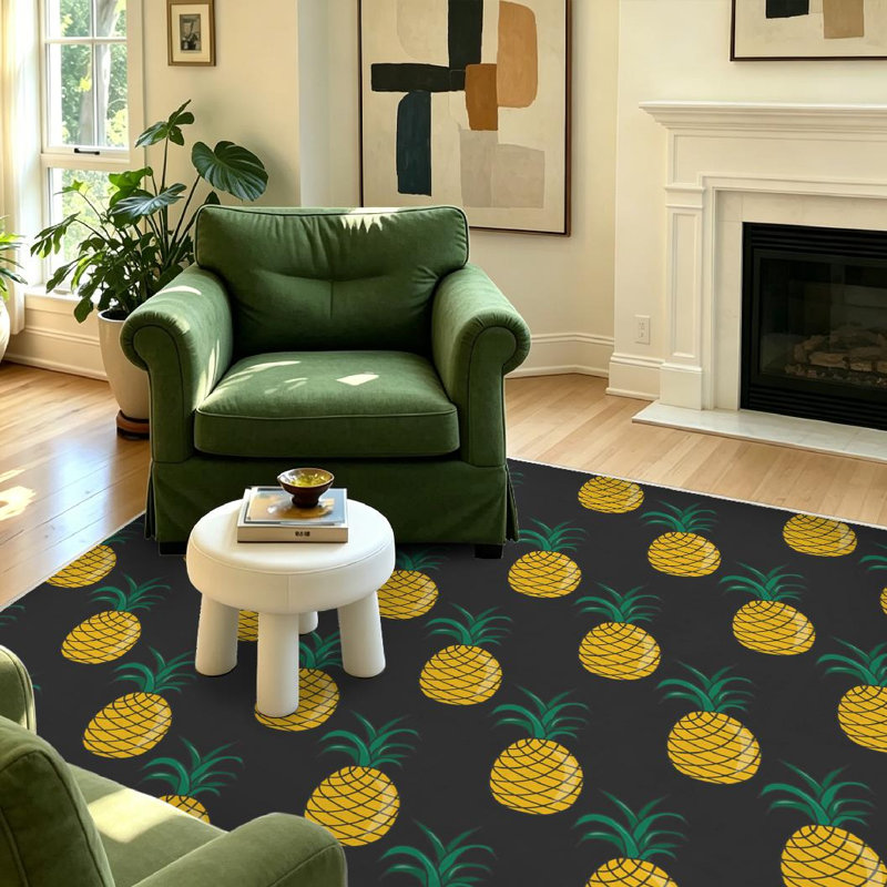 Tapis intérieur noir lavable à la machine, motif léopard gris et blanc, Rectangle 39" x 63"