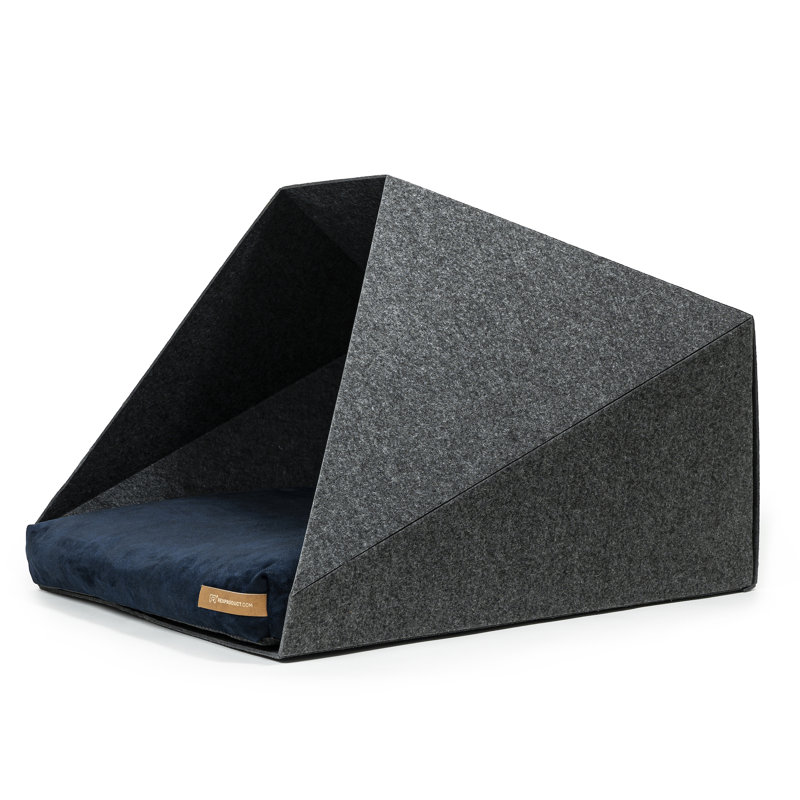Polyester Pet Bed, Dark Grey/Navy Blue
