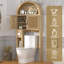 Armoire de rangement au-dessus de la toilette AHB, organisateur de salle de bain autoportant avec tablette réglable et dispositif anti-basculement, armoire arquée avec portes, rangement de toilette peu encombrant pour la salle de bain, buanderie, mini bar