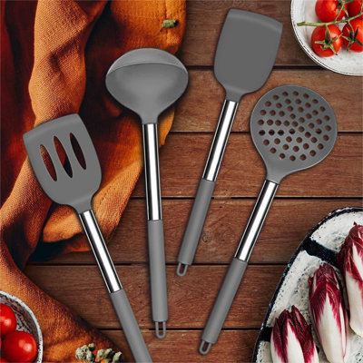 Kitchen Utensils Set-Silicone Cooking Utensils-32Pcs Non-Stick Silicone Cooking Kitchen Utensils Spatula Set With Holder-Kitchen Cookware With Stainle