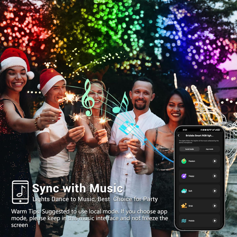 RGB Christmas Lights, 164Ft 498 LED Smart String Lights App Controlled, Dimmable Colour Changing Christmas Lights, Xmas Tree Lights Work With Alexa & Google Home