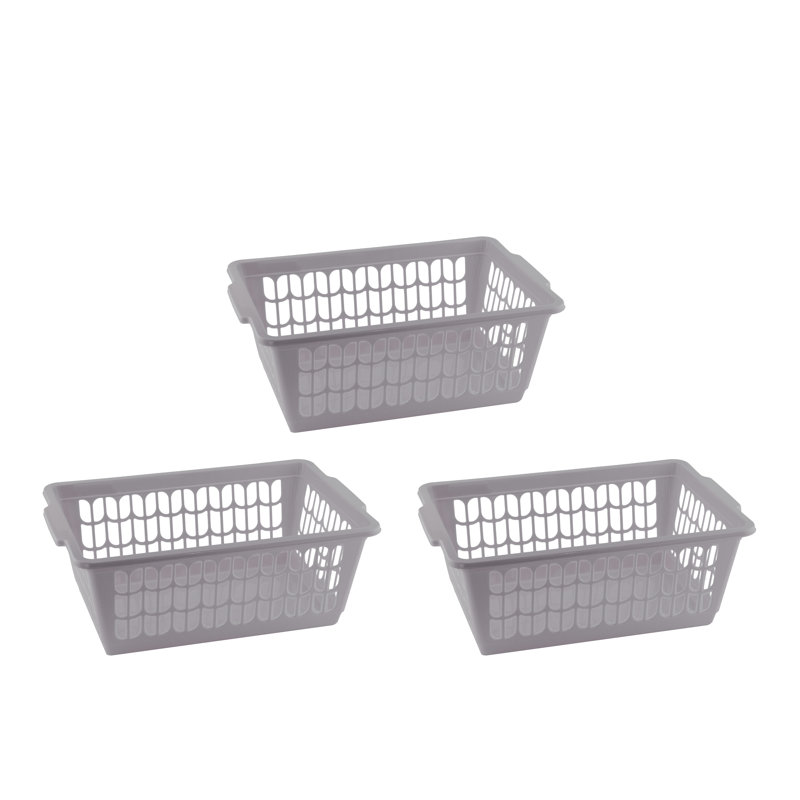 Ensemble de petits paniers en plastique, Gris