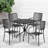 Amaaya 35.25'' Round Indoor-Outdoor Steel Patio Table Set with 4 Square Back Chairs-2019883310