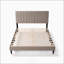 Structure de lit plateforme tapissier gris