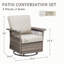 Ensemble de chaises berçantes pivotantes 2 pièces avec accoudoirs de 5 pouces et coussin épais