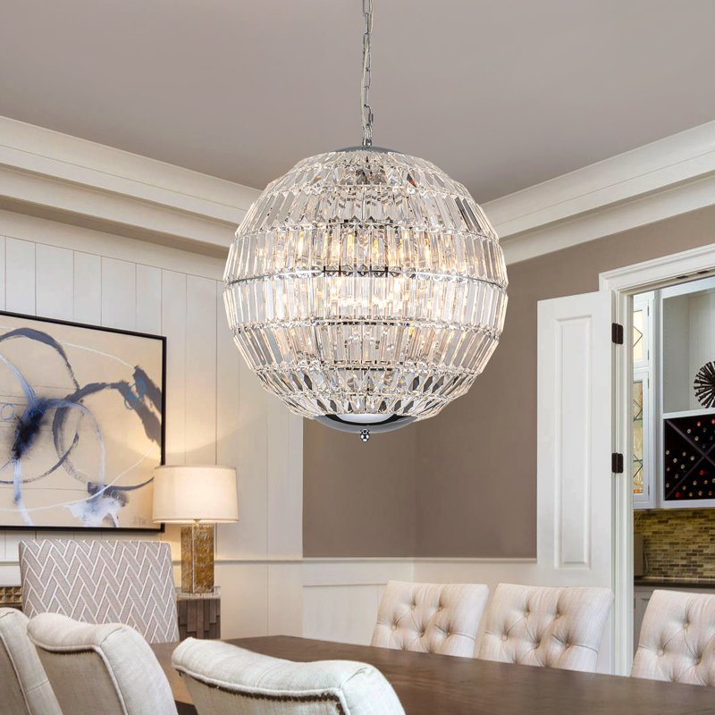 Ashaz 6 - Light Dimmable Globe Chandelier