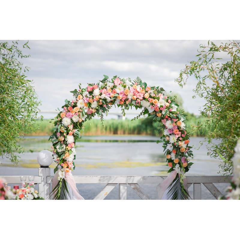 Wedding Arch Made Of Fresh Flowers For The Ceremony - Wrapped Canvas Print, 30cm H x 46cm W x 3.8cm D