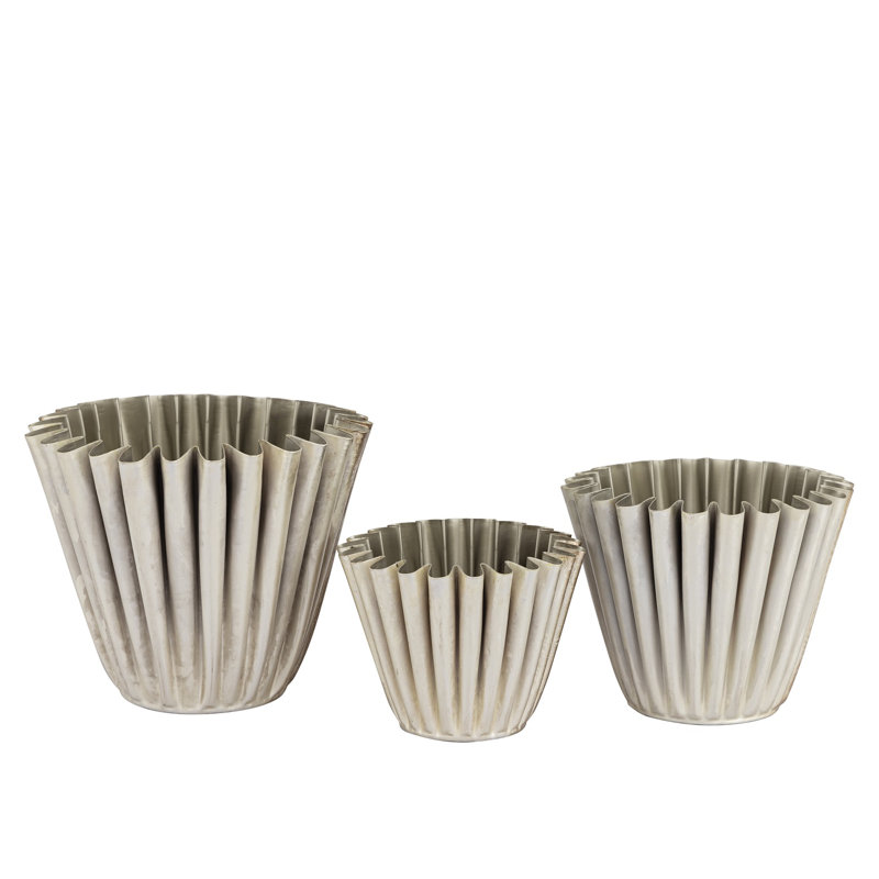 Ensemble de pots à fleurs en métal 3 pièces Saltsburg