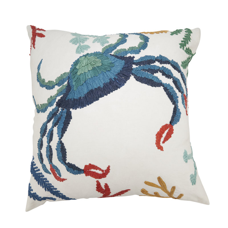 Poseidon Collection No Pattern And Not Solid Color Cotton Throw Pillow, Down