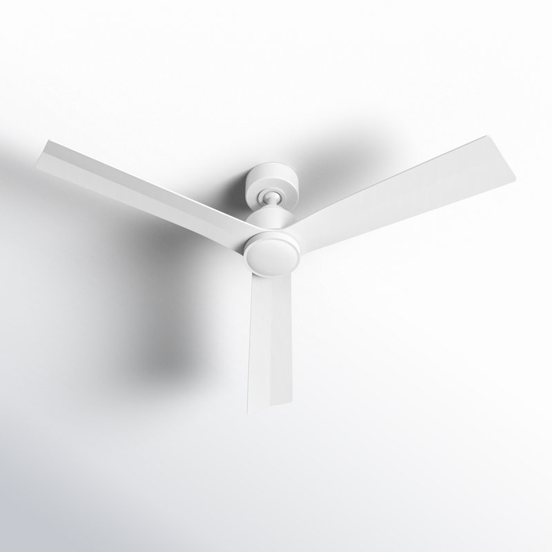 52" 3 Blade Smart Ceiling Fan with Remote Control Included, Matte White, Without Light Kit