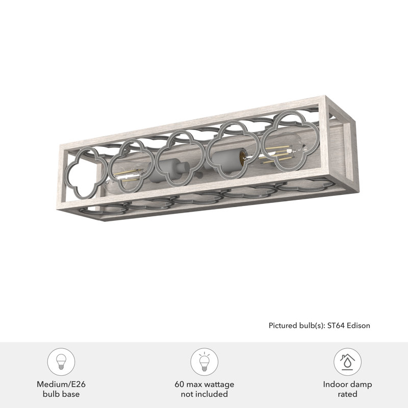 Gablecrest Quatrefoil 21" Dimmable Outdoor Wall Sconce in Distressed White
