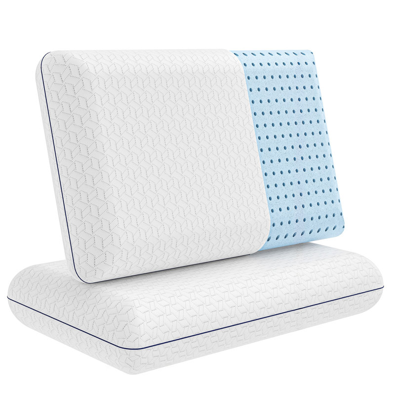 Aphrodite Queen Size 2-Pack Gel Memory Foam Pillows – Cooling, Luxury Comfort, Washable Cover, Medium Firm, Queen
