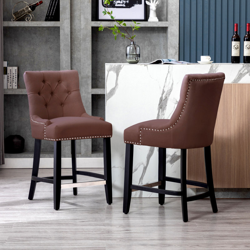 Tabouret Wren, Brun, Noir, Tabouret de bar (siège d'une hauteur de 29 po)