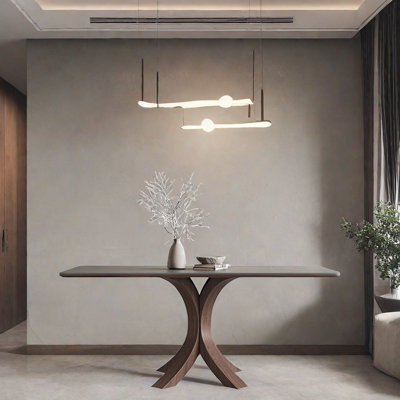Whittany Modern Matte Ash Wood Rock-Plate Dining Table by Orren Ellis