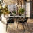 5 Piece Outdoor Patio Dining Set - Tempered Patio Table, 4 Flex Comfort Stack Chairs