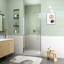 Porte de douche pivotante semi-sans cadre 32 po x l 72 po en chrome avec verre trempé de 6 mm d'épaisseur-126143754