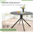 George Oliver Round Dining Table For 4, Mid Century Circle Kitchen Table With Metal Legs, Morden Dinner Table For Living Room, Office, Apartment, Black