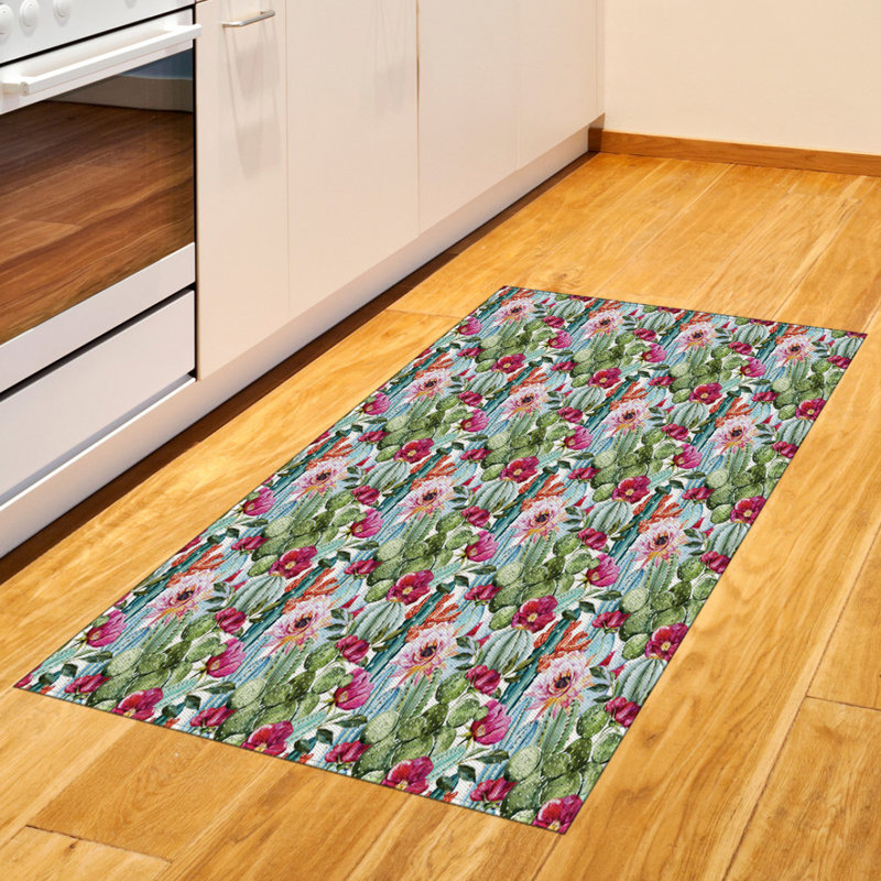 Flower High Density Long Fiber Poly Threads Decorative Area Rug Carpet, Rectangle 4' x 5'8"