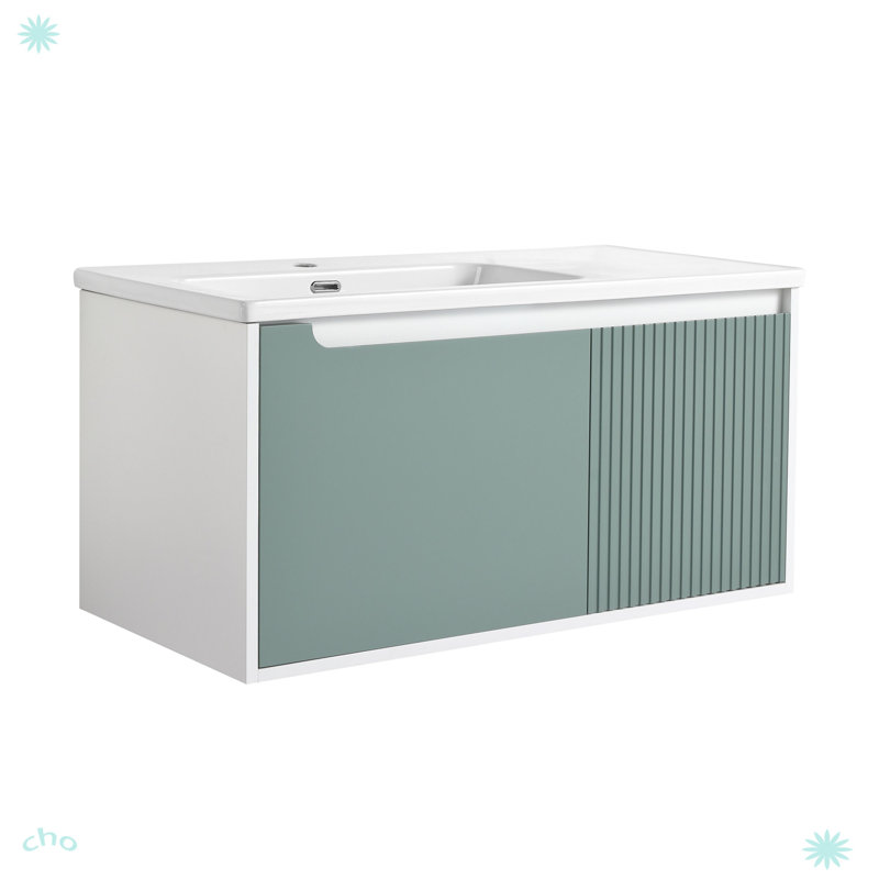 Meuble-lavabo mural 40 po avec lavabo en céramique
