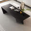 Bureau d'écriture rectangulaire en bois massif noir avec tiroirs-916365236-916365130