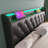 PU Upholstered bed, 360 surround LED function, Buttons/Apps/Remote Control, hydraulic storage bed with USB Type-C charging, Black (No mattress)-1962951514