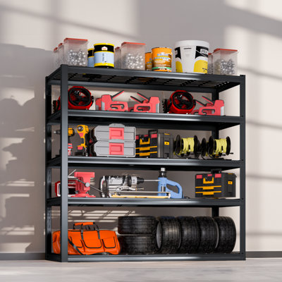 Étagère de rangement à 5 niveaux en métal robuste, capacité de 3 000 lb. Étagères de rangement pour garage de l 47 po x H 71 po x P 24 po, support industriel réglable pour la maison, le bureau, l'entrepôt et le garage
