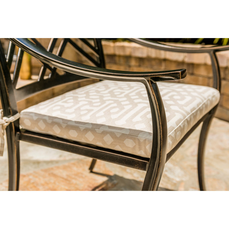 Edge Patio Dining Armchair with Cushion, Midnight Gold