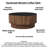 Montoya 34" Round Coffee Table, Black Top Coffee Table with Brown Mango Wood Fluted Plinth Base