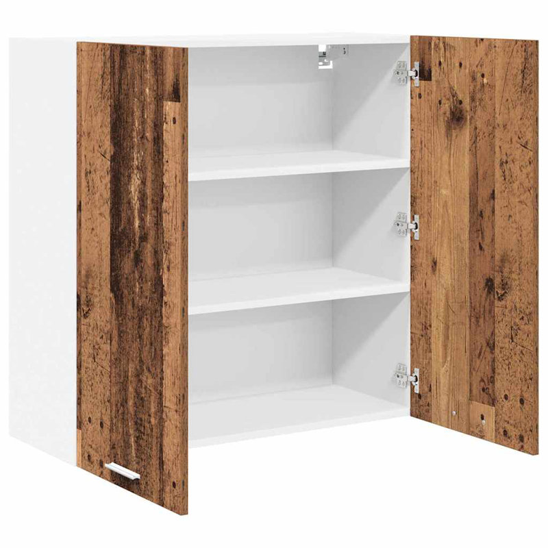 Vidaxl Hanging Cabinet With Storage Riga Artisan Oak 60 X 31 X 80 Cm, 80cm H x 80cm W x 31cm D, Old Wood